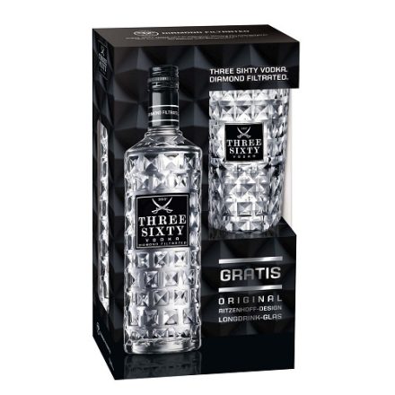 Three Sixty Diamond Vodka 0,7l 37,5% + pohár DD