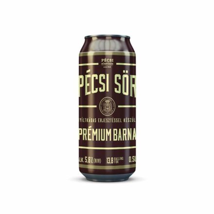 Pécsi Prémium Barna sör 0,5l 5,8% dob.
