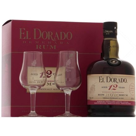 El Dorado rum 12 éves rum 0,7l 40% + 2 pohár DD