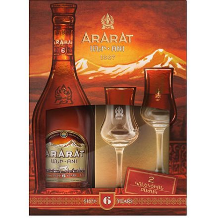 Ararat 5* 6 éves brandy 0,7l + 2 pohár DD