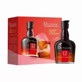 Dictador 12 éves rum 0,7l 40% + 2 pohár DD