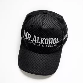 Mr. Alkohol hímzett baseball sapka - fekete