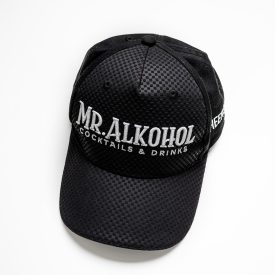 Mr. Alkohol hímzett baseball sapka - fekete