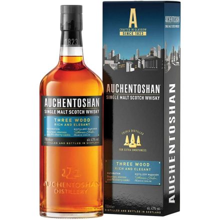 Auchentoshan Three Wood Single Malt Scotch Skót Whisky 0,7l 43%