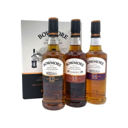 Bowmore whisky Collection Set 12/15/18éves 3x0,2l DD