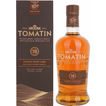 Tomatin 18 éves Scotch Whisky 0,7l 46%