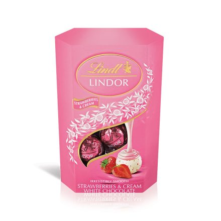 Lindt Fehércsokoládé Lindor golyó 200g Strawberry B