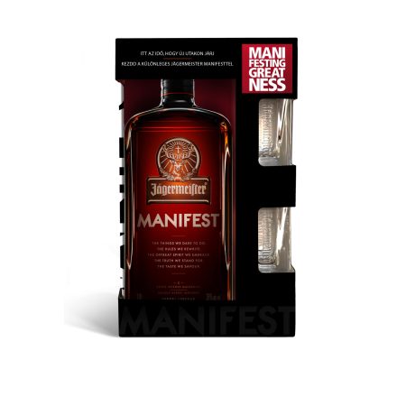 Jagermeister Manifest 1L 38% + 2 pohár DD