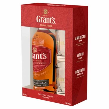 Grants whisky 0,7L 40% + 2 pohár DD