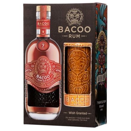 Bacoo 7 éves rum 0,7l 40% + Tiki korsó DD