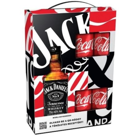 Jack Daniels whiskey 0,7l 40% + 4x Coca-Cola 0,33l CAN DD