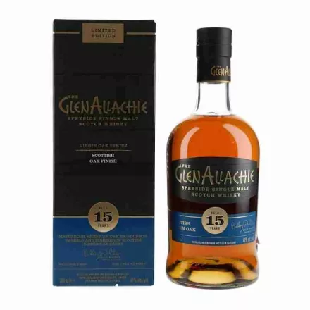 GlenAllachie 15 éves Scottish Oak whiskey 0,7l 48%