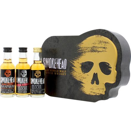 Smokehead Tripack whisky 3x0,05l DD (Single Malt, High Voltage, Rum Lebel)