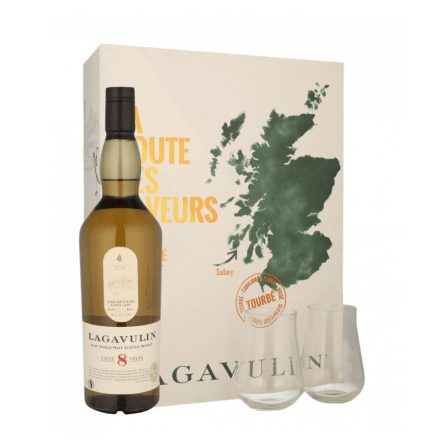 Lagavulin 8 éves whisky 0,7l 48% + 2 pohár DD