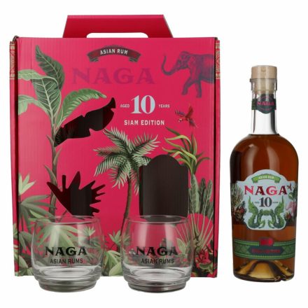 Naga Siam Edition 10 éves rum 0,7l 40% + 2 pohár DD