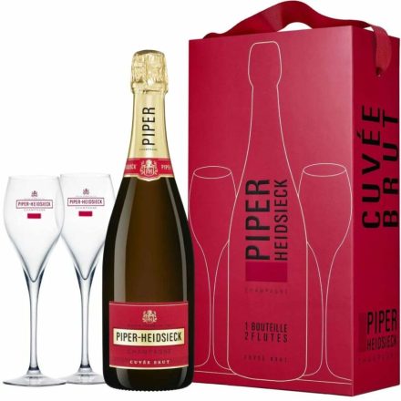Piper Heidsieck Cuvée Brut Champagne + 2 Flute Giftset 0,75l