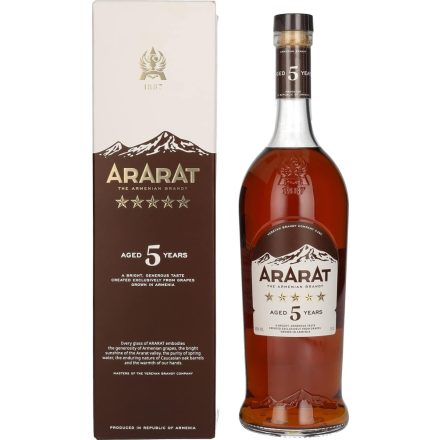 Ararat 5* 5 éves brandy 0,7l 40% DD + 3 pohár