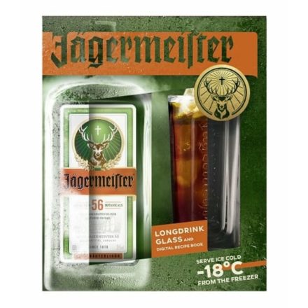 Jagermeister 0,7L 35% + long drink pohár