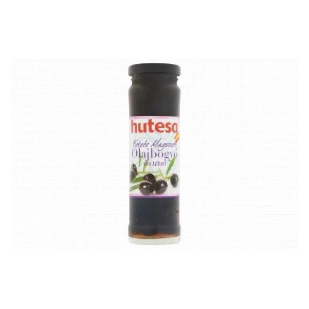 Hutesa Olajbogyó fekete, magozott üveges 140g/60g 1/12 kifutó***