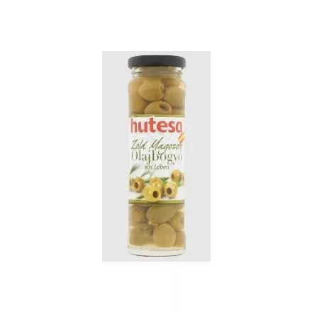 Hutesa Olajbogyó zöld, magozott üveges 140g/60g 1/12 kifutó***