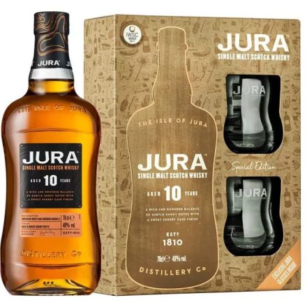 Jura 10 éves whisky 0,7l 40%+ 2 pohár DD