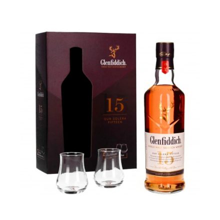 Glenfiddich 15 éves whisky 0,7l 40% + 2 pohár DD