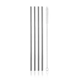   Vacuvin Szívószál fém inox roszdamentes 4db-os szett tisztítókefével