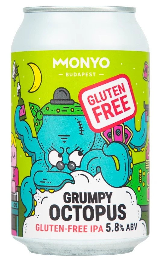 Monyo Grumpy Octopus Gluténmentes West Coast IPA sör 0,33l 5