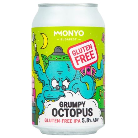 Monyo Grumpy Octopus Gluténmentes West Coast IPA sör 0,33l 5,8% CAN DRS