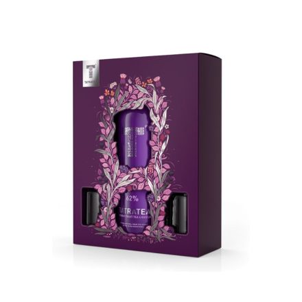 Tatratea Erdei gyümölcsös tea likőr 0,7l 62% (lila) + 2 pohár DD DRS