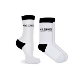   Mr. Alkohol Egyedi Zokni Fehér Fekete logóval 1pár 36-38 méret