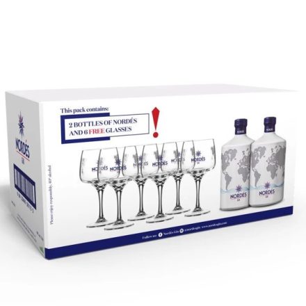 Nordes Gin 2db + 6 Pohár 2x0,7l 40% DRS DD