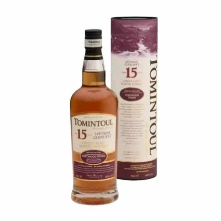 Tomintoul 15éves Portwood Finish 0,7l 46% whisky DRS