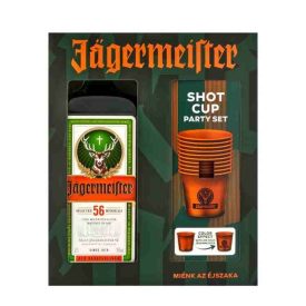 Jagermeister 0,7L 35% DRS + 9 alu pohár színváltós DD