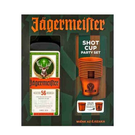 Jagermeister 0,7L 35% DRS + 9 alu pohár színváltós DD