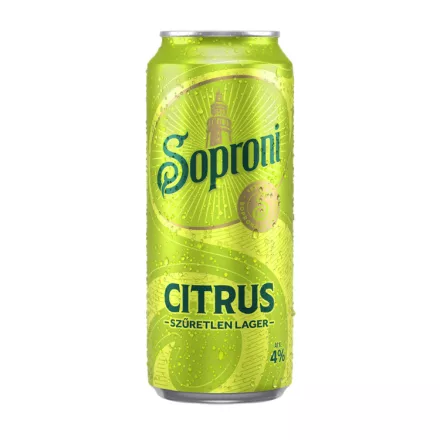 Soproni Citrus Szüretlen Lager sör 0,5l 4% dob. DRS