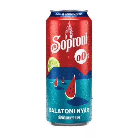 Soproni Balatoni Nyár Görögdinnye-Lime Alk.mentes sör 0% 0,5l dob DRS
