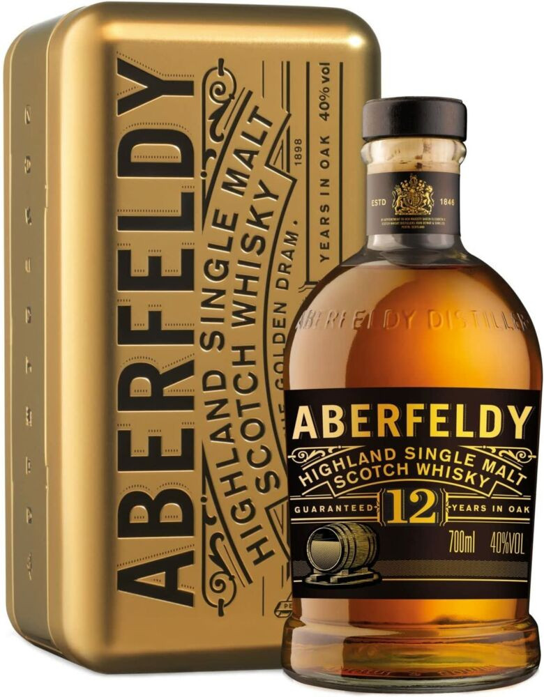 Aberfeldy 12 éves Scotch Whisky Golden Dram 0,7l 40% fém DD