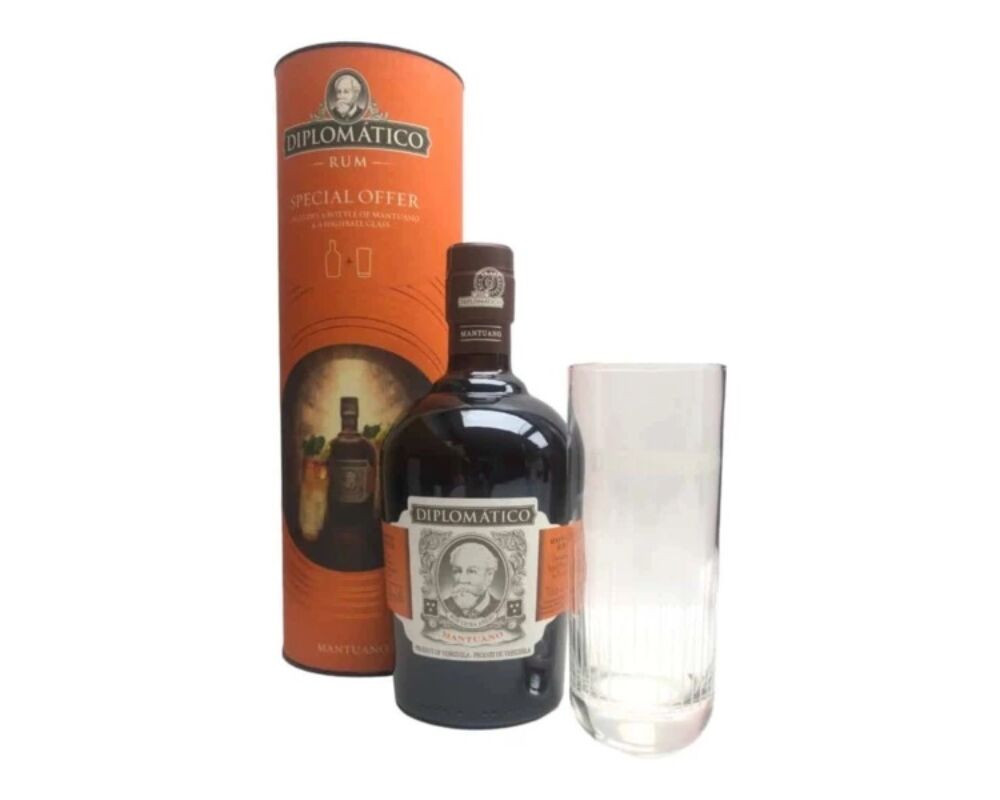 Diplomatico Mantuano rum 0,7l 40% + Highball pohár DD