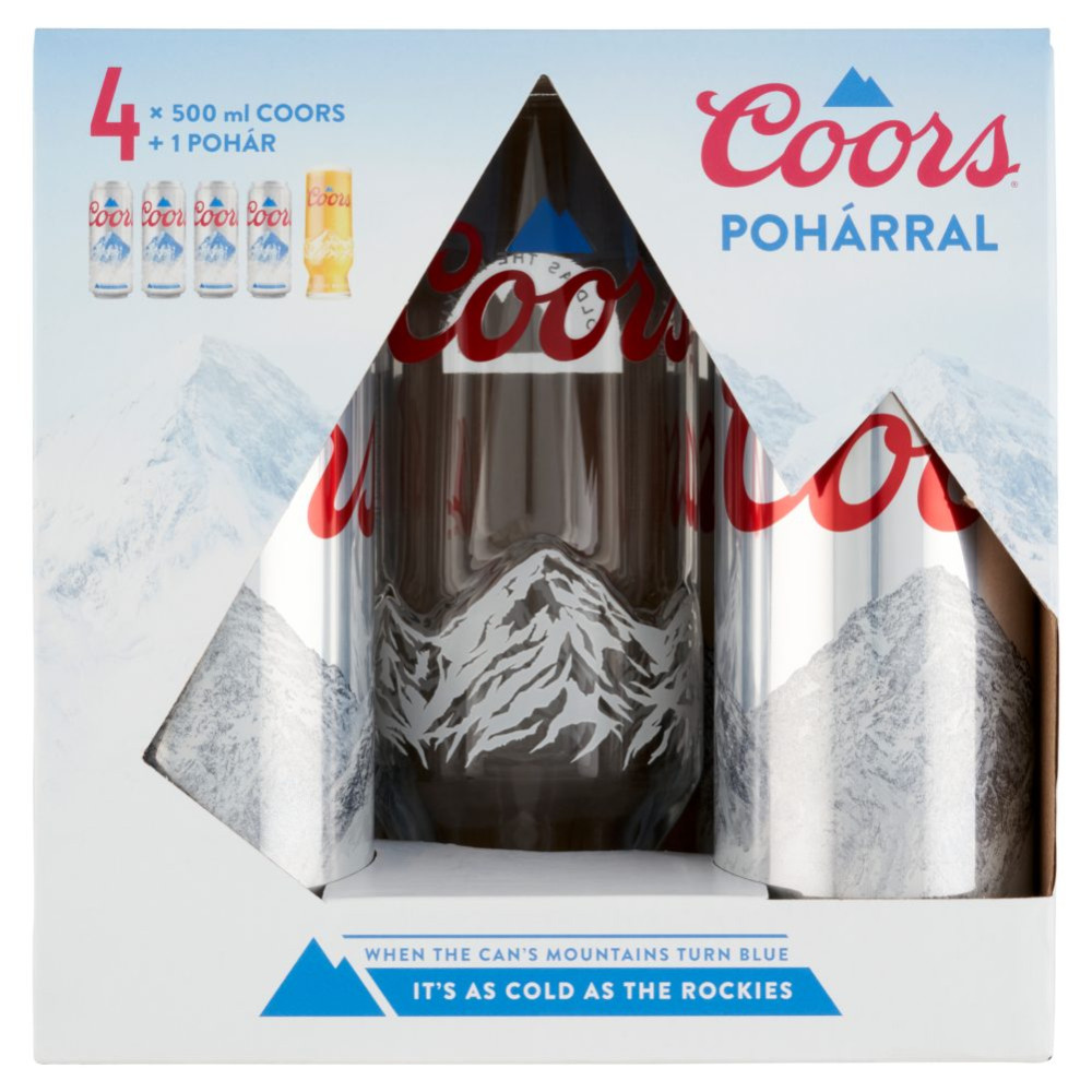 Coors Giftpack 4x0,5l 4,3% dob + 1 pohár